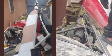 Nigeria BREAKING NEWS: Two feared dead as Helicopter crashes into building in Lagos