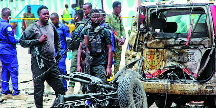 At least 10 people, were killed in Mogadishu, after a suicide car bombing targeted a security checkpoint