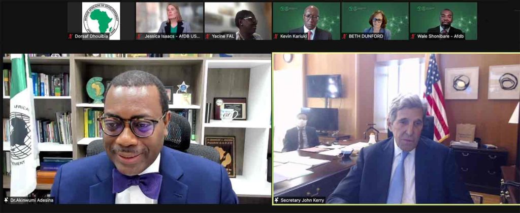President Biden’s Special Envoy for Climate, Secretary John Kerry Meets African Development Bank President, Akinwumi Adesina on Climate Financing for Africa