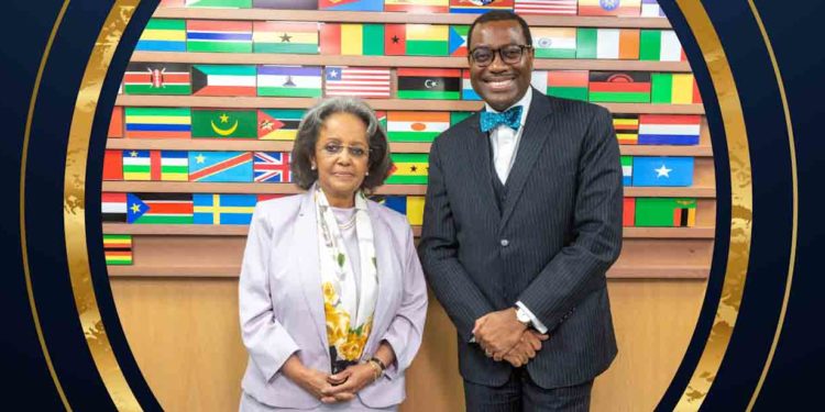 Ethiopian President Sahle-Work Zewde and African Development Bank chief Akinwumi Adesina discuss Ethiopia’s development priorities
