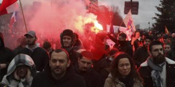 At least 100,000 people took to the streets of France after president vows to ‘piss off’ the unvaxxed