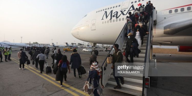 Nigerian evacuated students