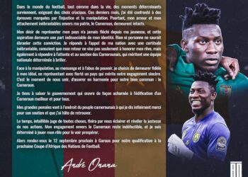 Onana is officially back in the Indomitable Lions squad