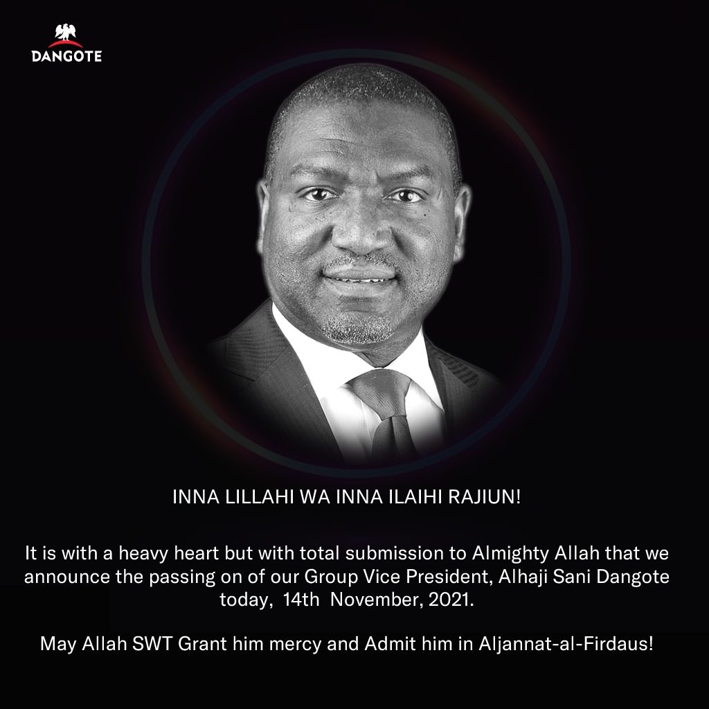 NIGERIA : Alhaji Sani Dangote, Brother To Africa’s Wealthiest  Aliko Dangote Laid To Rest.