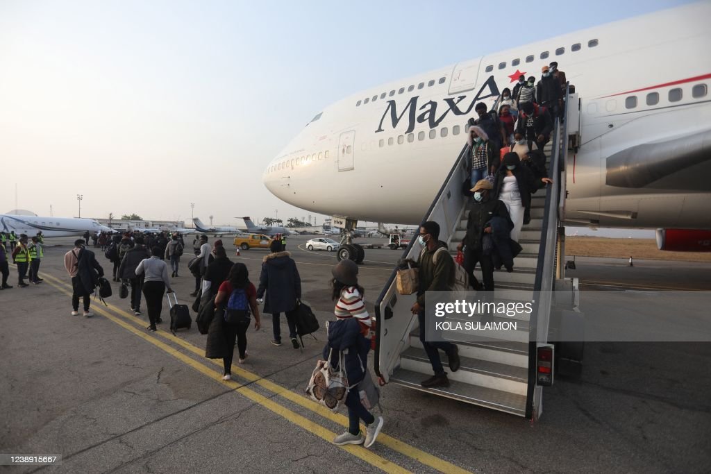 Nigerian evacuated students